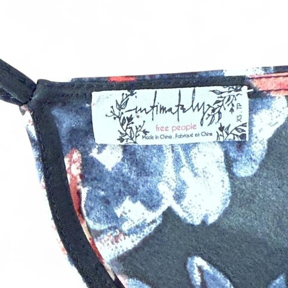 Free People Printed Chiffon Cascades Slip Black Combo SIze XS - Picture 4 of 6